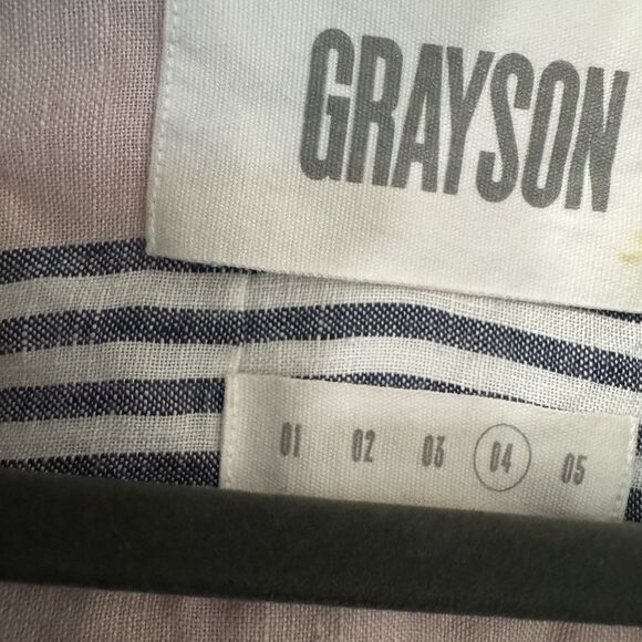 Frank & Eileen Grayson The Hero Button Down‎ Shirt Sz 4 Pink Linen Striped - Picture 2 of 7